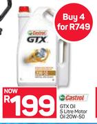 Castrol GTX Oil 5Ltr Motor Oil 20W-50-For 4