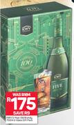 KWV 5-Year-Old Brandy-750ml & 2-Glass Gift Pack