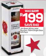 Jim Beam White Label Bourbon-750ml & Single Glass Gift Pack