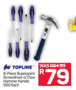 Topline 6 Piece Superpoint Screwdriver Or Claw Hammer Handle 500-Each