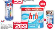 hth Dry Granular+ Chlorine 8kg-L146 With Early Warning Pool Test Strips 10 Pack