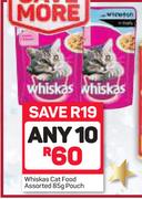 Whiskas Cat Food Pouch-10X85g
