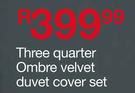 Three Quarter Ombre Velvet Duvet Cover Set
