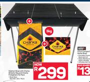 Kalahari Braai With Charka Briketts-5Kg & Charka Firelighters 12 Pack