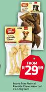 Buddy Bites Natural Rawhide Chews-75-120g Each