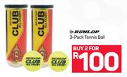 Dunlop 3 Pack Tennis Ball-For 2