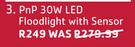 PnP 30W LED Floodlight With Sensor