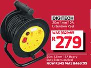 Digitech 20m 1mm 10A Extension Reel