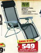 H&H Collection Gravity Patio Recliner 640x800x1110mm
