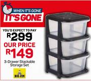 Bigjim 3 Drawer Stackable Storage Set