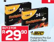 Bic Firelighters Pre Cut Cubes 24 Pack-For 2