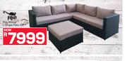 Pagoda Poly Wicker L-Shape Patio Set