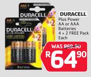 Duracell Plus Power AA Or AAA Batteries-Each