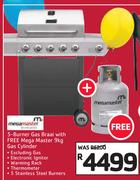 Megamaster 5-Burner Gas Braai With Free Mega Master 9kg Gas Cylinder