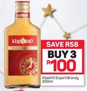 Klipdrift Export Brandy-3x200ml