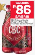 CBC Amber Or Krystal Weiss 4 x 440ml-Per Pack