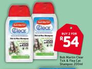 Bob Martin Clear Tick & Flea Cat Shampoo-2 X 200ml