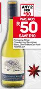 Porcupine Ridge Chardonnay, Sauvignon Blanc, Chenin Blanc Or Rose-750ml Each