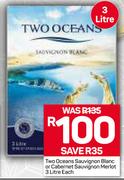 2Two Oceans Sauvignon Blanc Or Cabernet Sauvignon Merlot-3Ltr Each