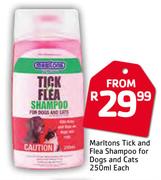 Marltons Tick And Flea Shampoo For Dogs And Cats-250ml Each