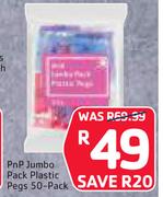 PnP Jumbo Pack Plastic Pegs 50-Pack