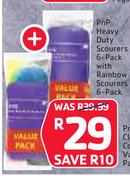 PnP Heavy Duty Scourer 6-Pack With Rainbow Scourer 6-Pack