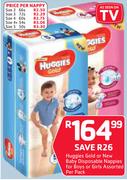 Huggies Gold Or New Baby Disposable Nappies For Boys Or Girls Size 4Plus-Per Nappy