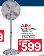 Aim 40cm Silver Metal Pedestal Fan ADF40S