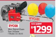 Ryobi 36cc Petrol Chain Saw 355mm CS-3635