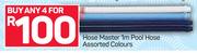 Hose Master 1m Pool Hose Assorted Colours-For 4
