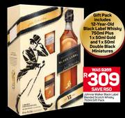 Johnnie Walker Black Label Blended Scotch Whisky Gift Pack-750ml