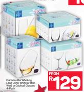 Bohemia bar whiskey, Long Drink, White Or Red Wine or cocktail Glasses 4-pack