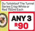 Du Toitskloof The Tunnel Series Crisp White Or Red-For Any 3x750ml