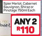 Spier Merlot, Cabernet Sauvignon, Shiraz Or Pinotage-2x750ml 