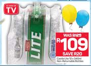 Castle Lite 12x340ml Non Returnable Bottles-Per Pack