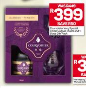 Courvoisier Very Special 3 Star Cognac-750ml & 1 Glass Gift Pack