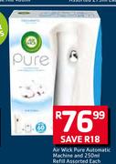 Air Wick Pure Automatic Machine And 250ml Refill Assorted