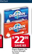 Disprin Regular 24s Or Extra Strength 16s Each