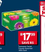 Twinsaver Facial Tissues 180s