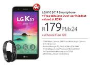 LG K10 2017 Smartphone With Free Wireless Over Ear Headset-On uChoose Flexi 120