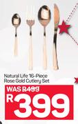 Natural Life 16-Piece Rose Gold Cutlery Set