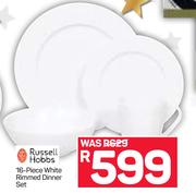Russell Hobbs 16-Piece White Rimmed Dinner Set