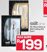 O2 Dine 16-Piece Soho Or Bali Cutlery Set-Each