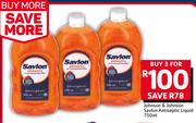 Johnson & Johnson Savlon Antiseptic Liquid-3x750ml