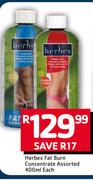 Herbex Fat Burn Concentrate Assorted-400ml Each