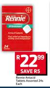 Rennie Antacid Tablets Assorted-24's Each