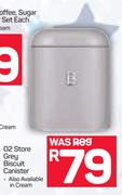 O2 Store Grey Biscuit Canister