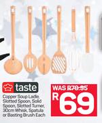 Copper Soup Ladle/Slotted Spoon/Solid Spoon/Slotted Turner/30cm Whisk/Spatula Or Basting Brush-Each