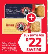 Bakers Tennis and Blue Label Marie Biscuits-2x200g
