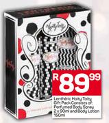 Lentheric Hoity Toity Gift Pack Consists Of: 2 x 90ml Perfumed Body Spray & 150ml Body Lotion